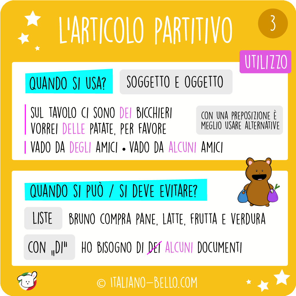 Der Teilungsartikel 3 Teilungsartikel auf Italienisch